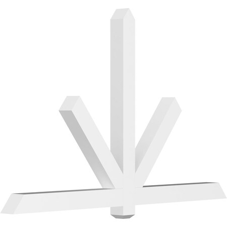 Ekena Millwork Kennewick Architectural Grade PVC Gable Bracket, 72"W x 45"H x 4"D x 4"F, 15/12 Pitch GBP072X45X0404KEN00